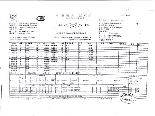 漣鋼產(chǎn)品質(zhì)量證明書(shū)7